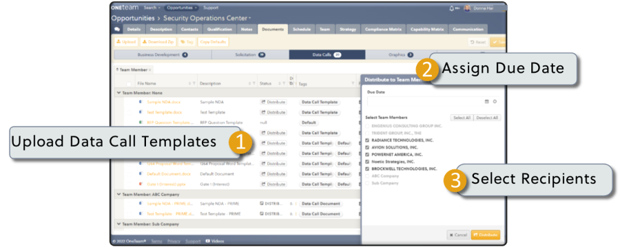 Data Call Workflow nr